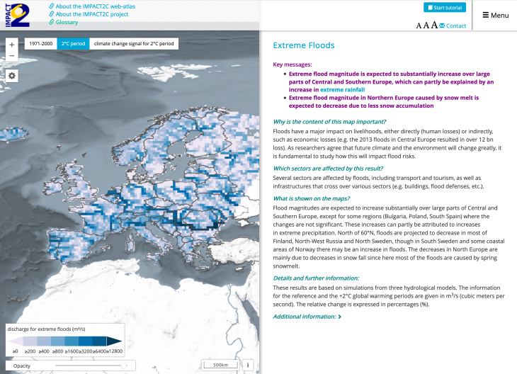 Screenshot I2C Web-Atlas Extreme Floods